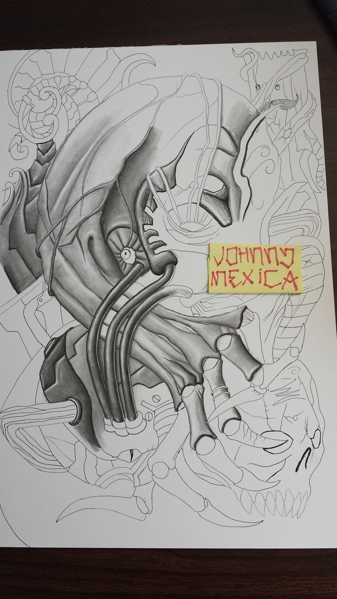 670x1191 Biomechanical Sketch By Johnnymexica - Biomechanical Sketch