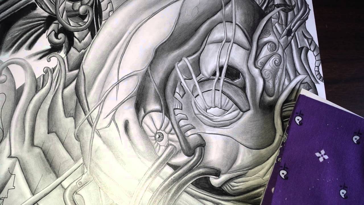 1280x720 Drawing Biomechanical Art On Paper - Biomechanical Sketch