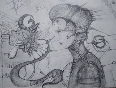 375x285 Biomechanical Robot Girl Drawing By Olga Tupikina Saatchi Art - Biomechanical Sketch
