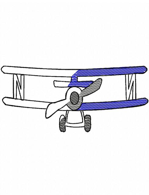 489x640 Biplane Sketch Embroidery Design Jazzy Zebra Designs - Biplane Sketch
