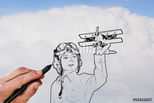 500x334 Biplane Sketch Stock Photo And Royalty Free Images On - Biplane Sketch