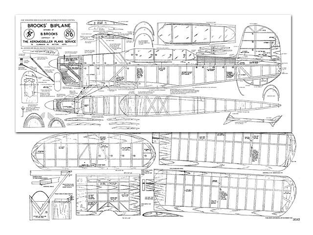 640x480 Brooks Biplane Plan - Biplane Sketch