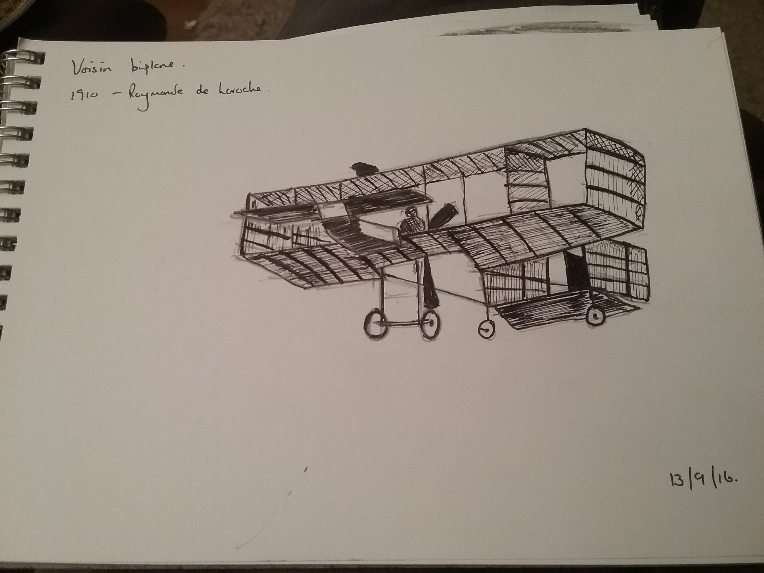 2592x1944 Voisin Biplane Sketch From Photo. - Biplane Sketch