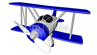 400x225 Toy Airplane On A White Background. Sketch Biplane. 3d Rendering - Biplane Sketch