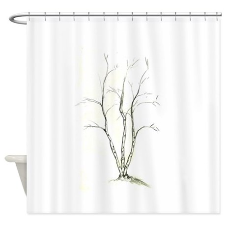 460x460 Birch Tree Sketch Shower Curtain By Admin Cp128788850 - Birch Tree Sketch