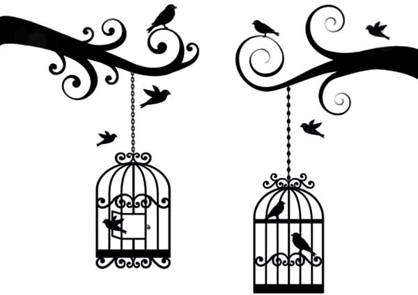 600x424 Bird Cage Lovely Coloring Page - Bird Cage Sketch