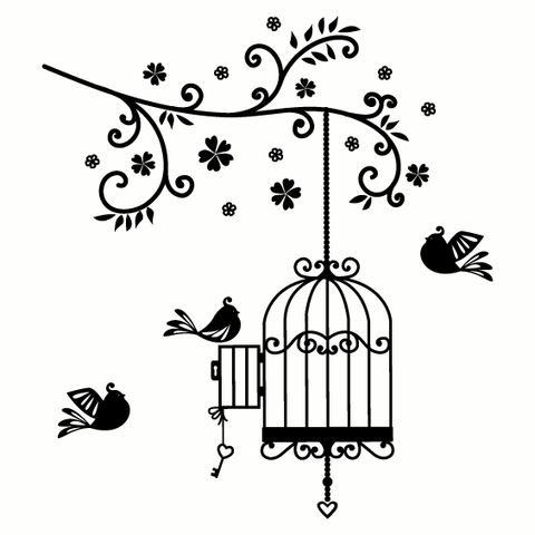480x480 Drawn Birdcage Love - Bird Cage Sketch