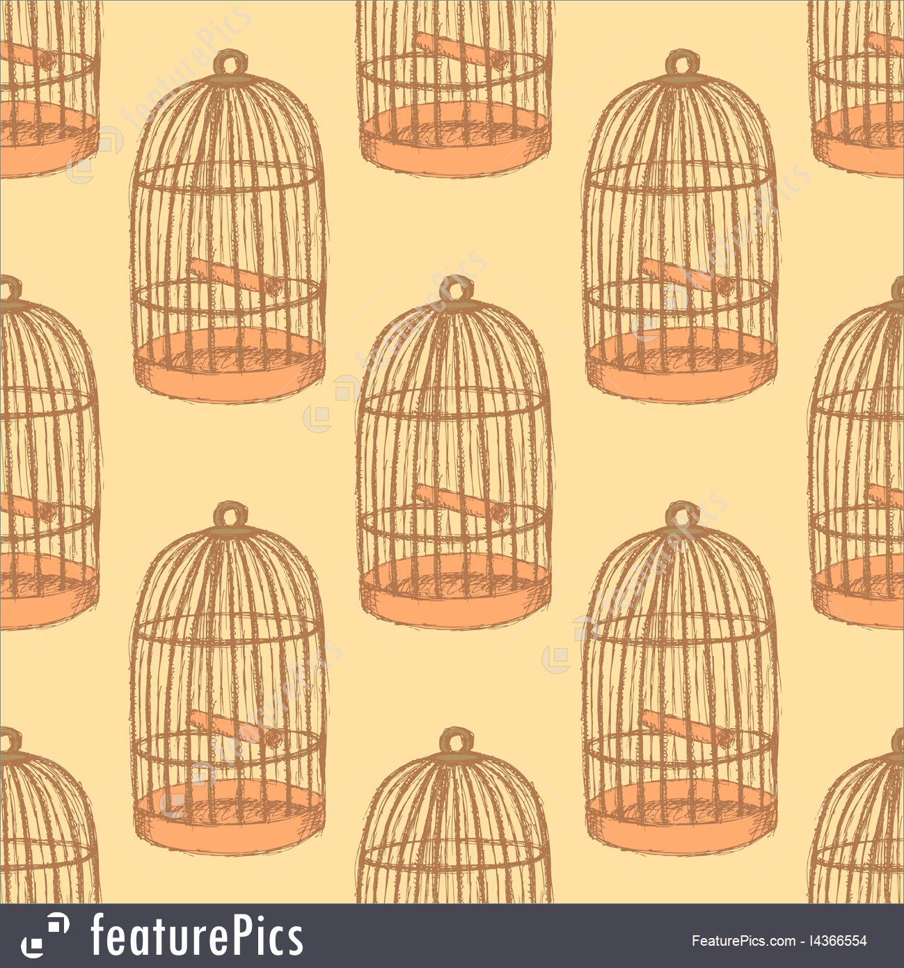 1299x1392 Sketch Bird Cage In Vintage Style Illustration - Bird Cage Sketch