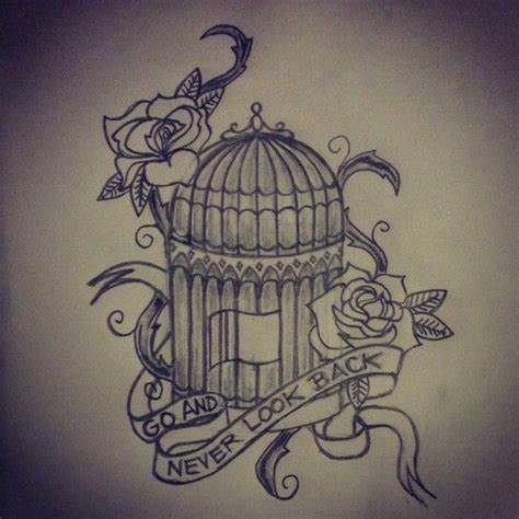474x474 Bird Cage Drawing Tattoo. Realistic Bird Tattoos With Cage - Bird Cage Sketch