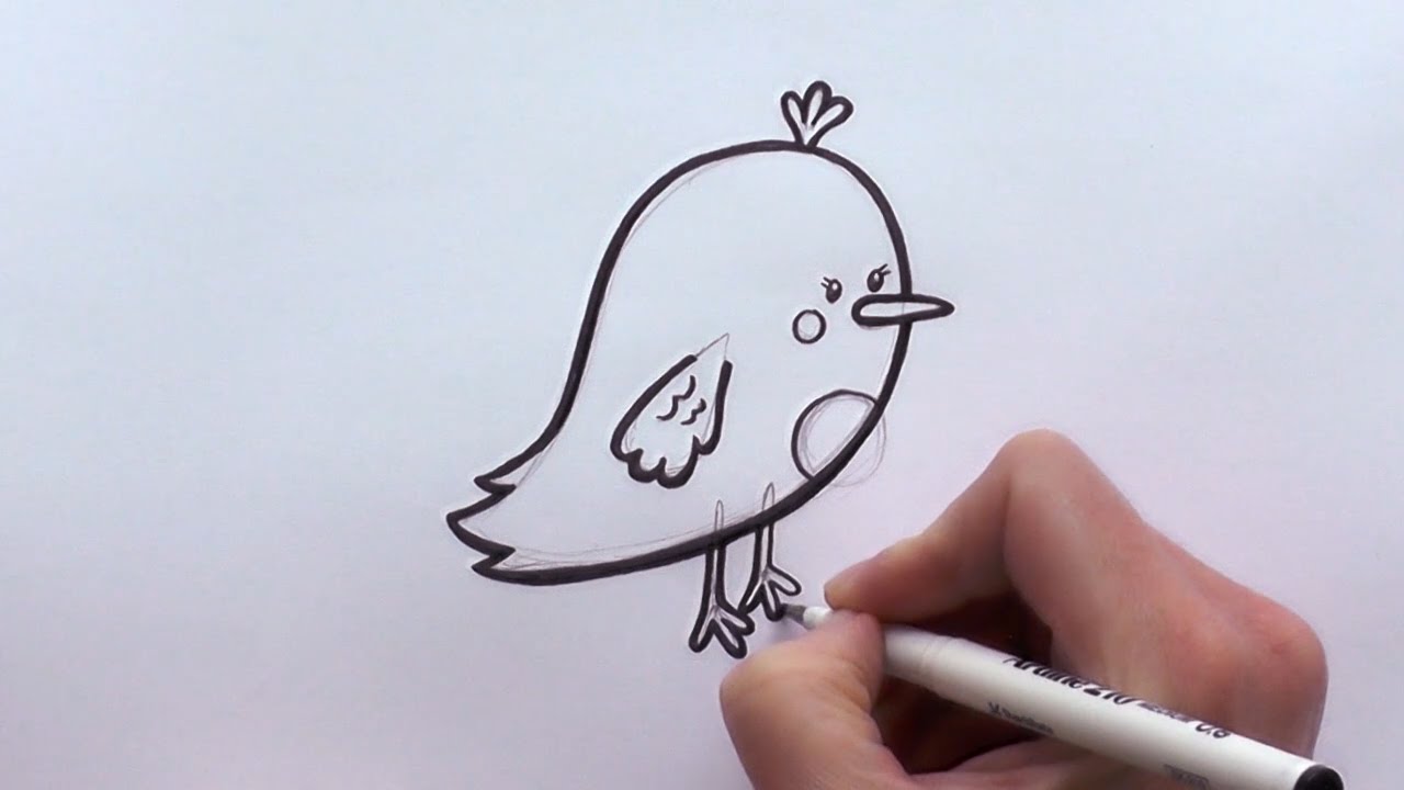 1280x720 How To Draw A Cartoon Bird - Bird Cartoon Sketch