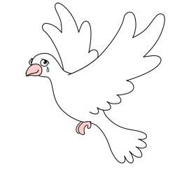 250x250 Cartoon Dove Step By Step Drawing Lesson - Bird Cartoon Sketch