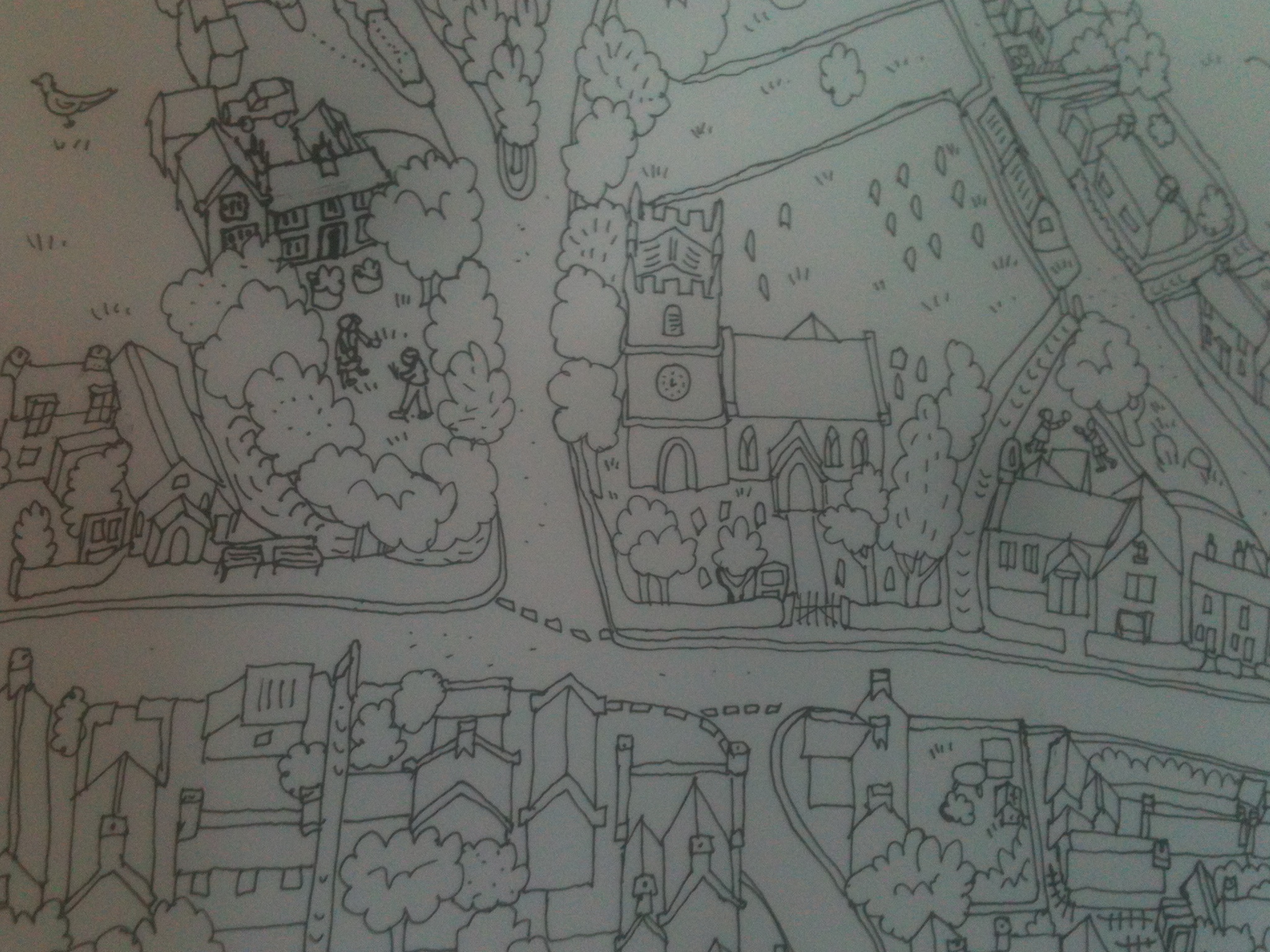 2048x1536 Hand Drawn Birds Eye View Maps Views From The Hills - Bird Eye Sketch