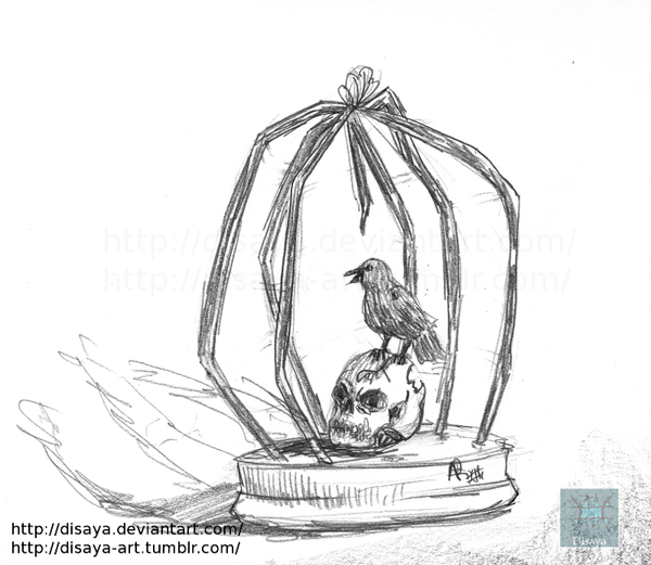 600x521 Broken Cage By Disaya - Bird In A Cage Sketch