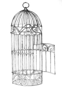 260x373 Bird Cage Clipart - Bird In A Cage Sketch
