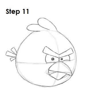300x388 How To Draw Angry Birds (Red) - Bird Sketch Step By Step