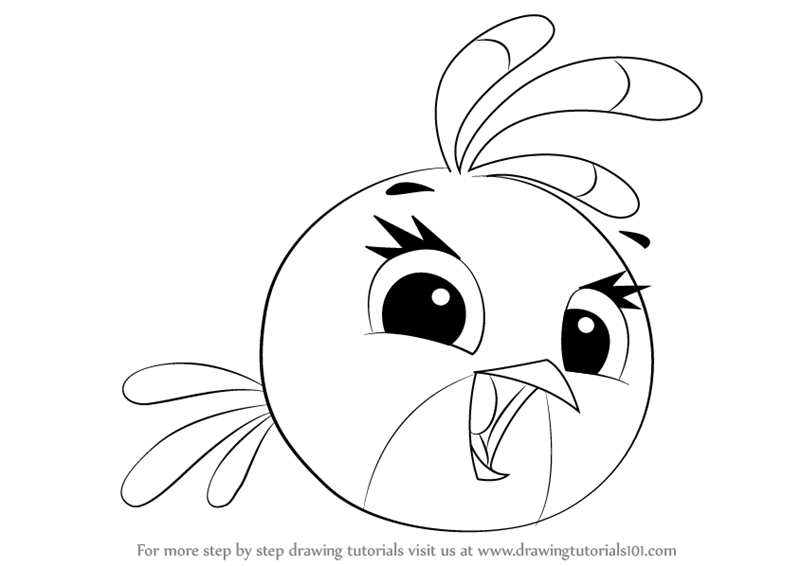 800x566 Step By Step How To Draw Stella From Angry Birds - Bird Sketch Step By Step