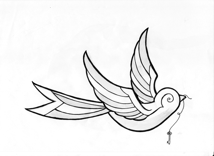 700x510 Bird Tattoo Design By Jw2011 - Bird Tattoo Sketch