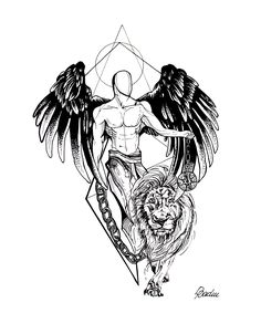 236x302 Sketch Style Angel With Bird Tattoo Design Tattoos - Bird Tattoo Sketch