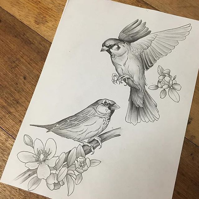 640x640 Sketch Bird Tattoo - Bird Tattoo Sketch