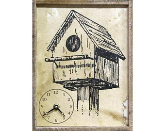 340x270 Birdhouse Clock Etsy - Birdhouse Sketch
