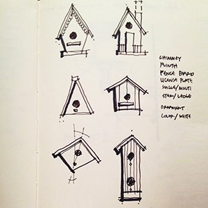 300x300 Birdhouse Sketches By Dallas Architect Bob Borson - Birdhouse Sketch