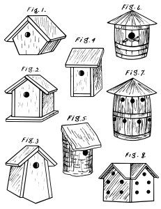 231x300 Vintage Bird House Clipart, Bird House Diagram, Birdhouse Sketch - Birdhouse Sketch
