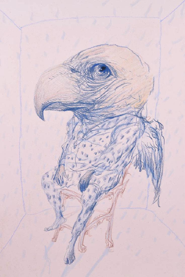 735x1100 Roberto Fabelo (1950) Charcoal Sketch Birdman 89 - Birdman Sketch