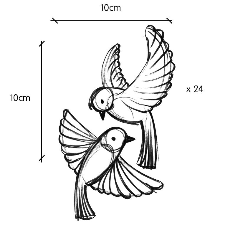 764x764 Bird Wall Decall - Birds Images Sketch