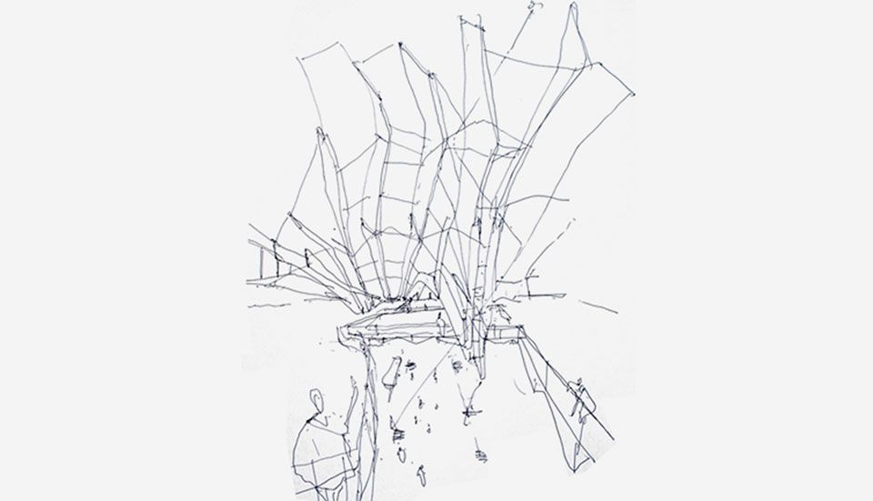 960x551 New Street Station Birmingham, Sketch, Crab Architecture Drawing - Birmingham Sketch