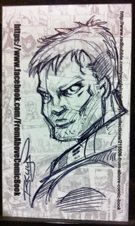 565x943 From Above Comic Book Biro Sketches On Business Cards - Biro Sketches