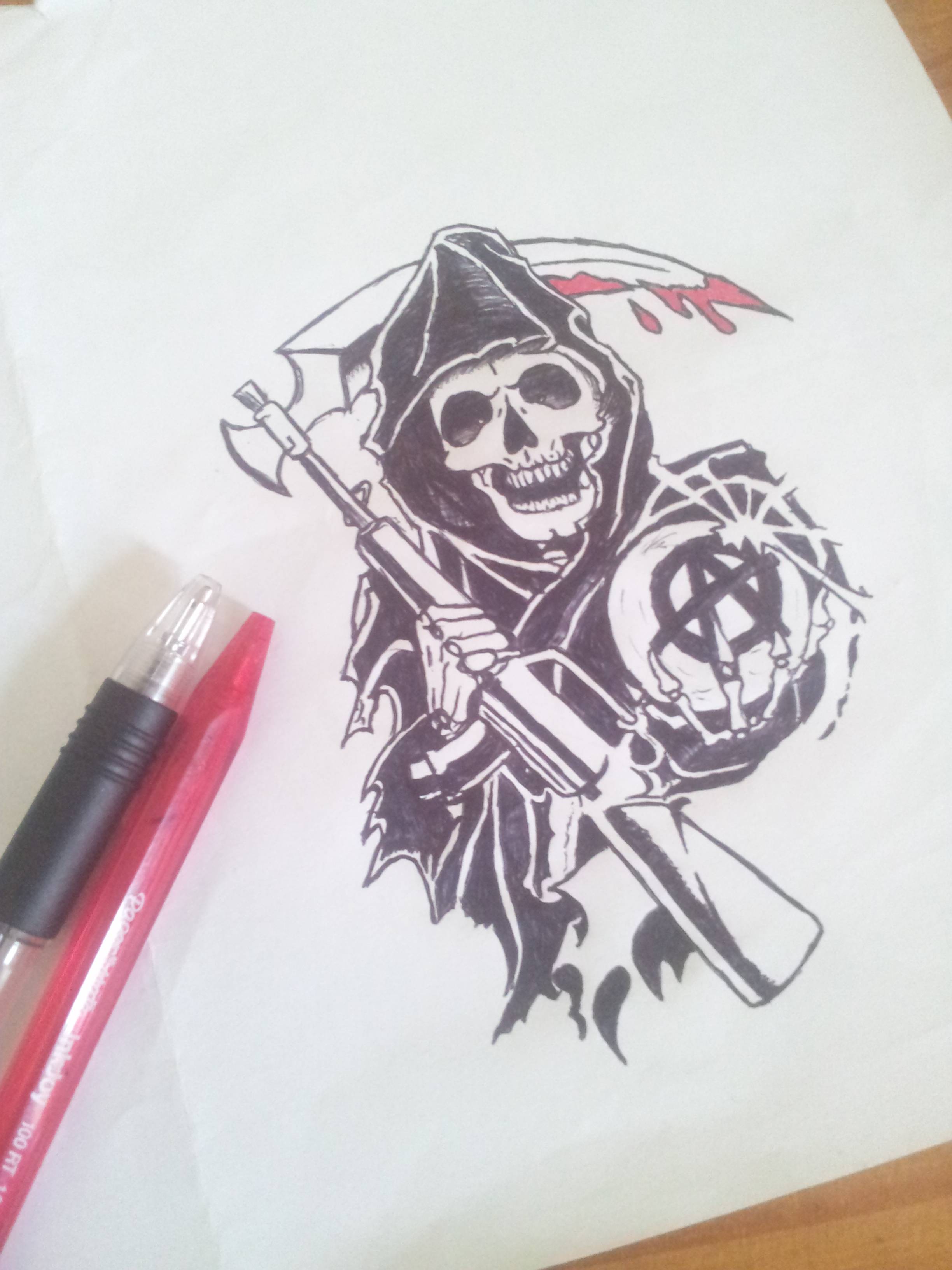 2448x3264 Sons Of Anarchy Biro Sketch Sonsofanarchy - Biro Sketches