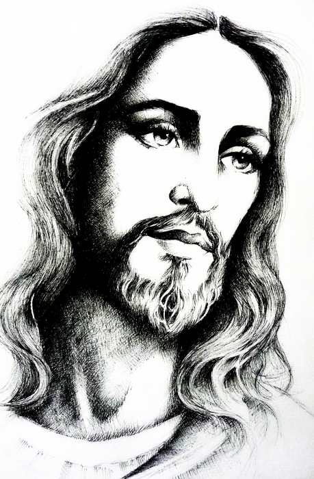 459x700 Devotion To The Holy Face Of Jesus Jesus Christ Sketch By Marie - Birth Of Jesus Sketch