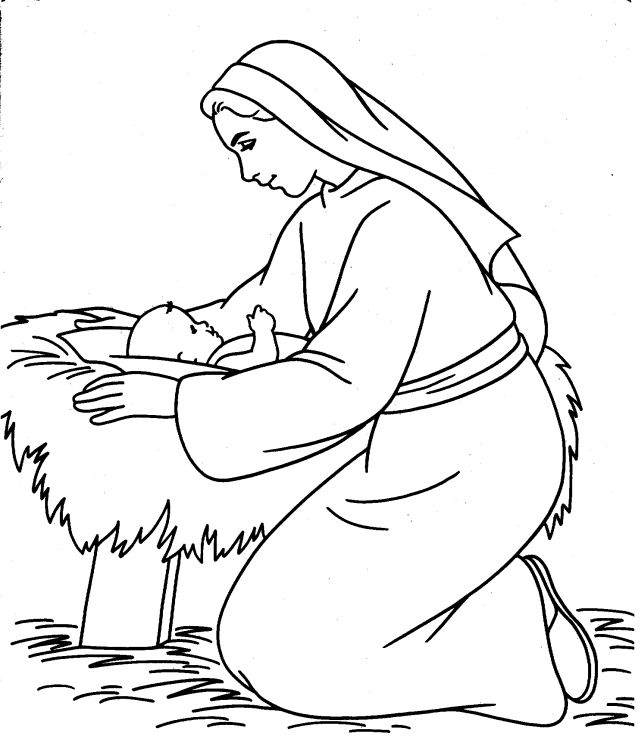 640x742 Jesus Is Born - Birth Of Jesus Sketch