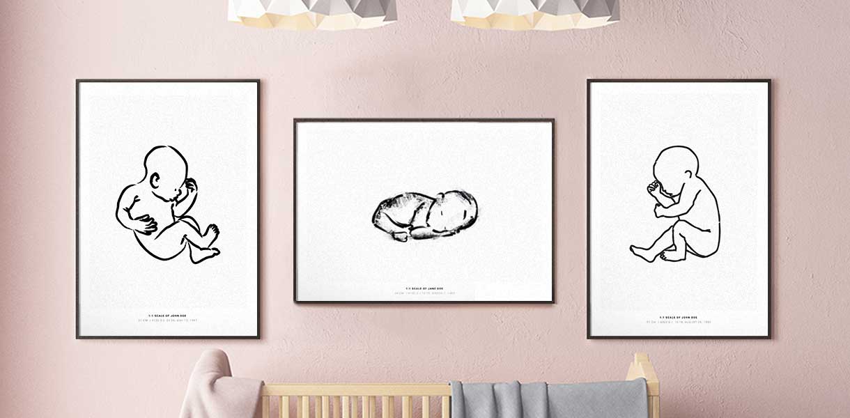 1220x600 Personalized Birth Posters 11 Scale Postersprints - Birth Sketch