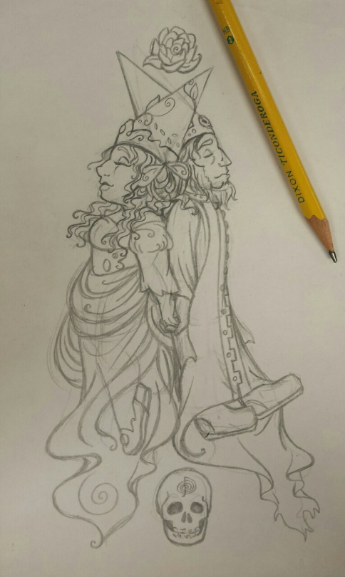 484x810 Sketch Lady Of Birth And Lord Of Death Rachel Illustrates - Birth Sketch
