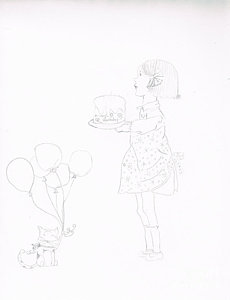230x300 Birthday Balloons Drawings Fine Art America - Birthday Balloon Sketch