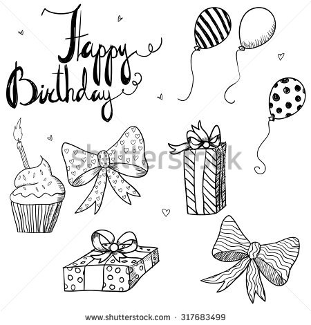 450x470 Birthday Balloon Sketch 6 Happy Birthday World - Birthday Balloon Sketch