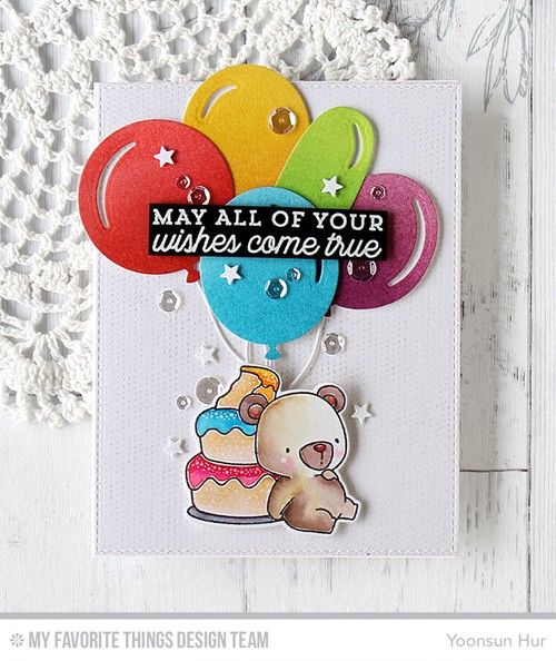 500x594 Beary Special Birthday, Die Namics Big Birthday Balloons Mft - Birthday Balloon Sketch