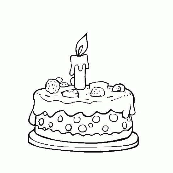 550x550 Drawn Birthday Birthday Candle - Birthday Cake Sketch