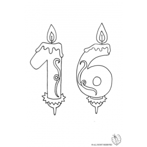 300x300 Coloring - Birthday Candle Sketch