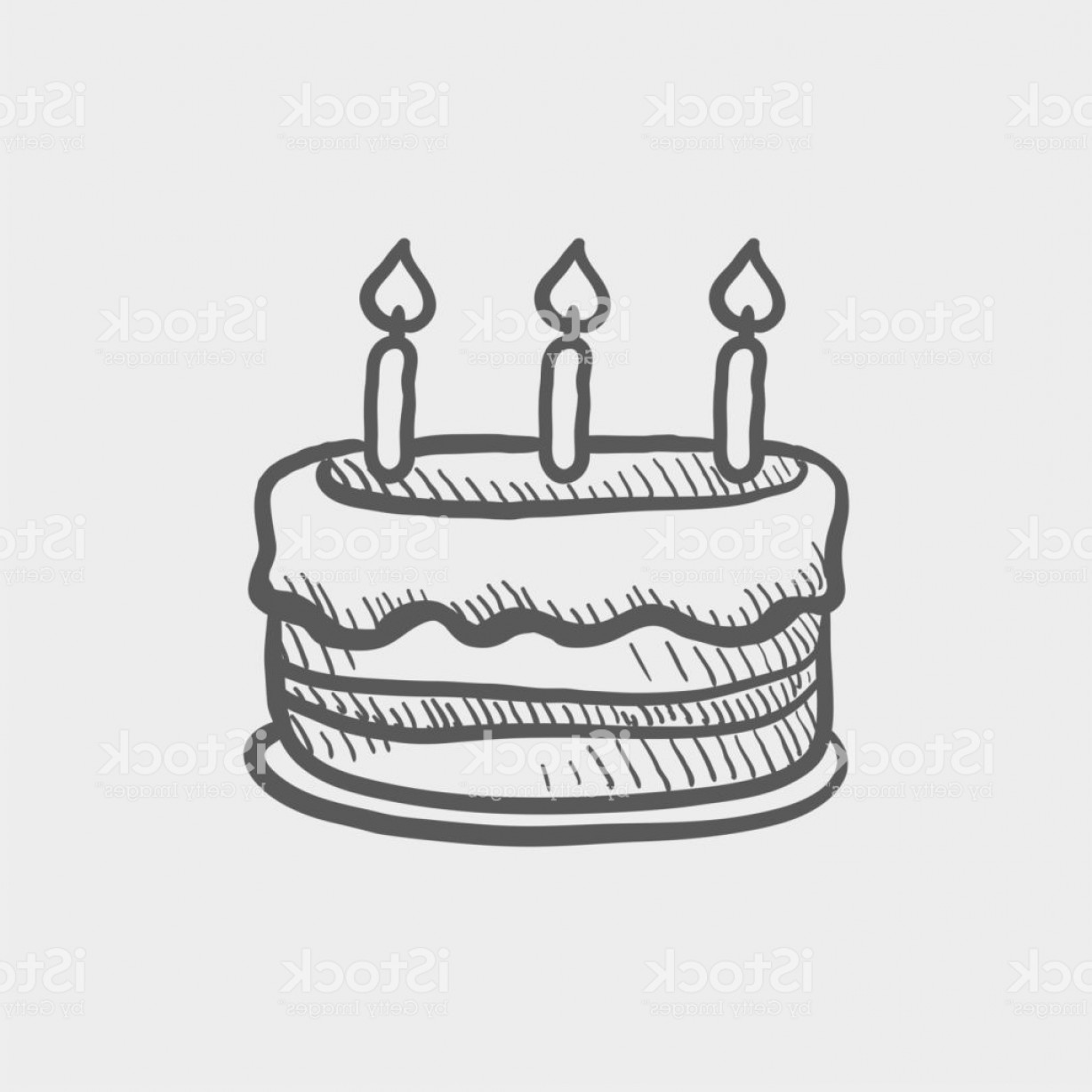 1228x1228 Birthday Cake With Candles Sketch Hand Drawn Doodle Icon Gm - Birthday Candle Sketch