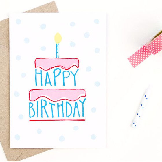 560x560 Drawn Candle Card Easy - Birthday Candle Sketch