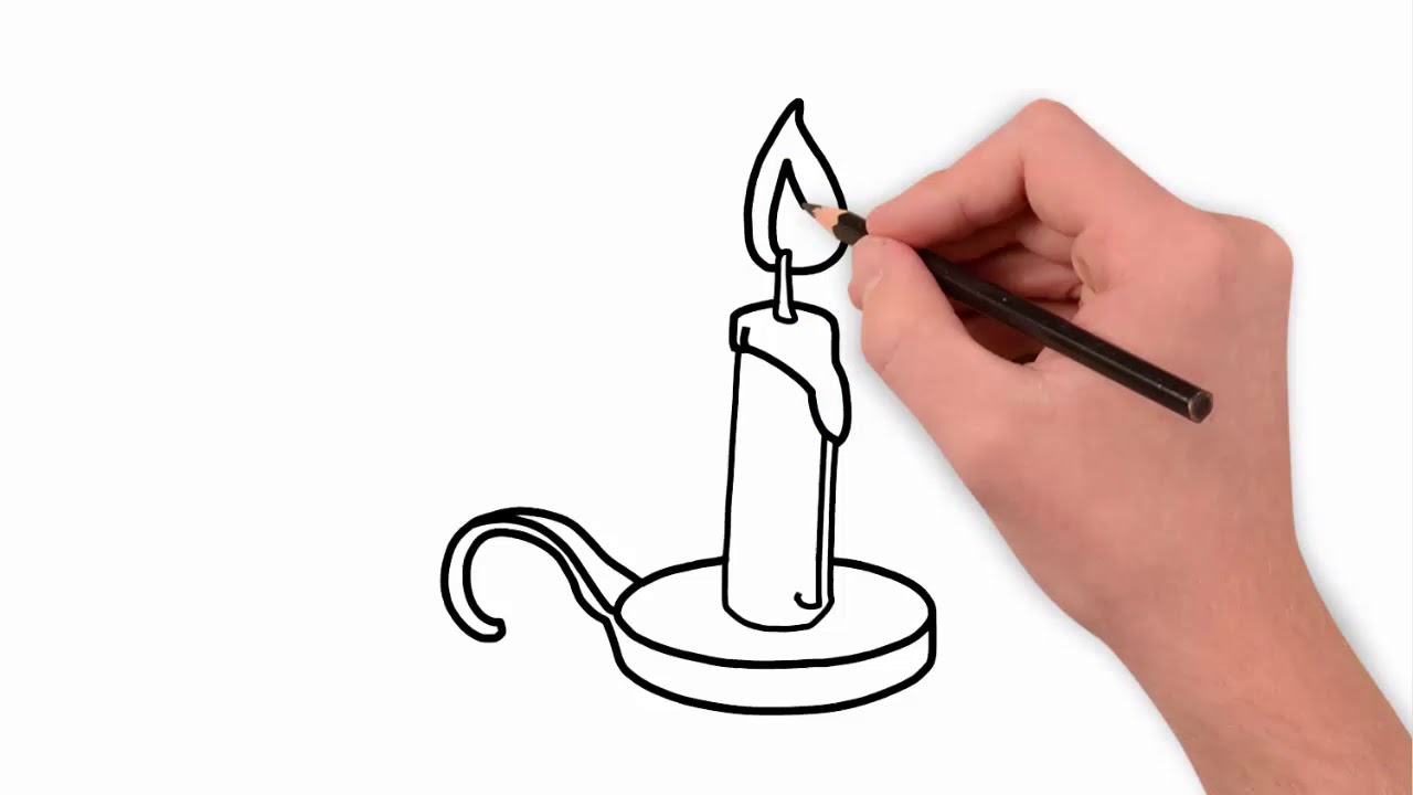1280x720 How To Draw A Simple Candle For Kids Candle Easy Drawing For - Birthday Candle Sketch