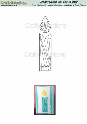 283x400 Birthday Candle Iris Folding Pattern - Birthday Candle Sketch