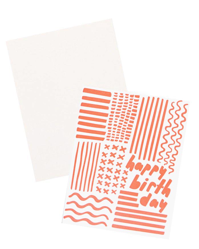 698x873 Neon Sketch Birthday Card Leif - Birthday Card Sketch