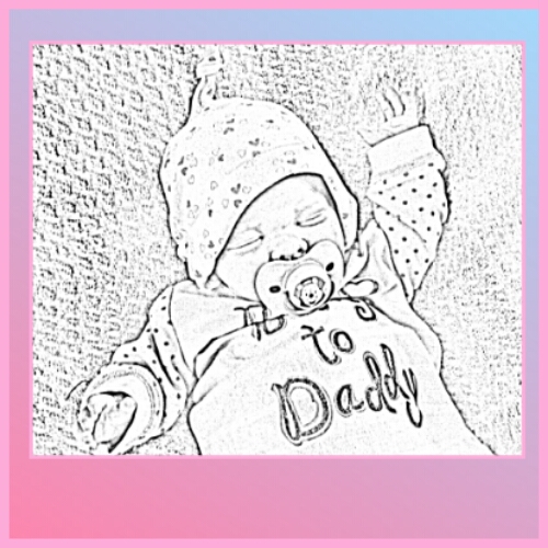 500x500 Single Birthday Card Baby Sketch - Birthday Card Sketch