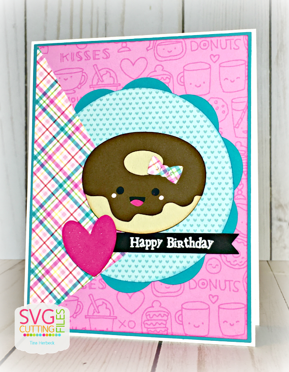 593x764 The Scrappin Rabbit Kawaii Donut Card Sketch Birthday Card - Birthday Card Sketch