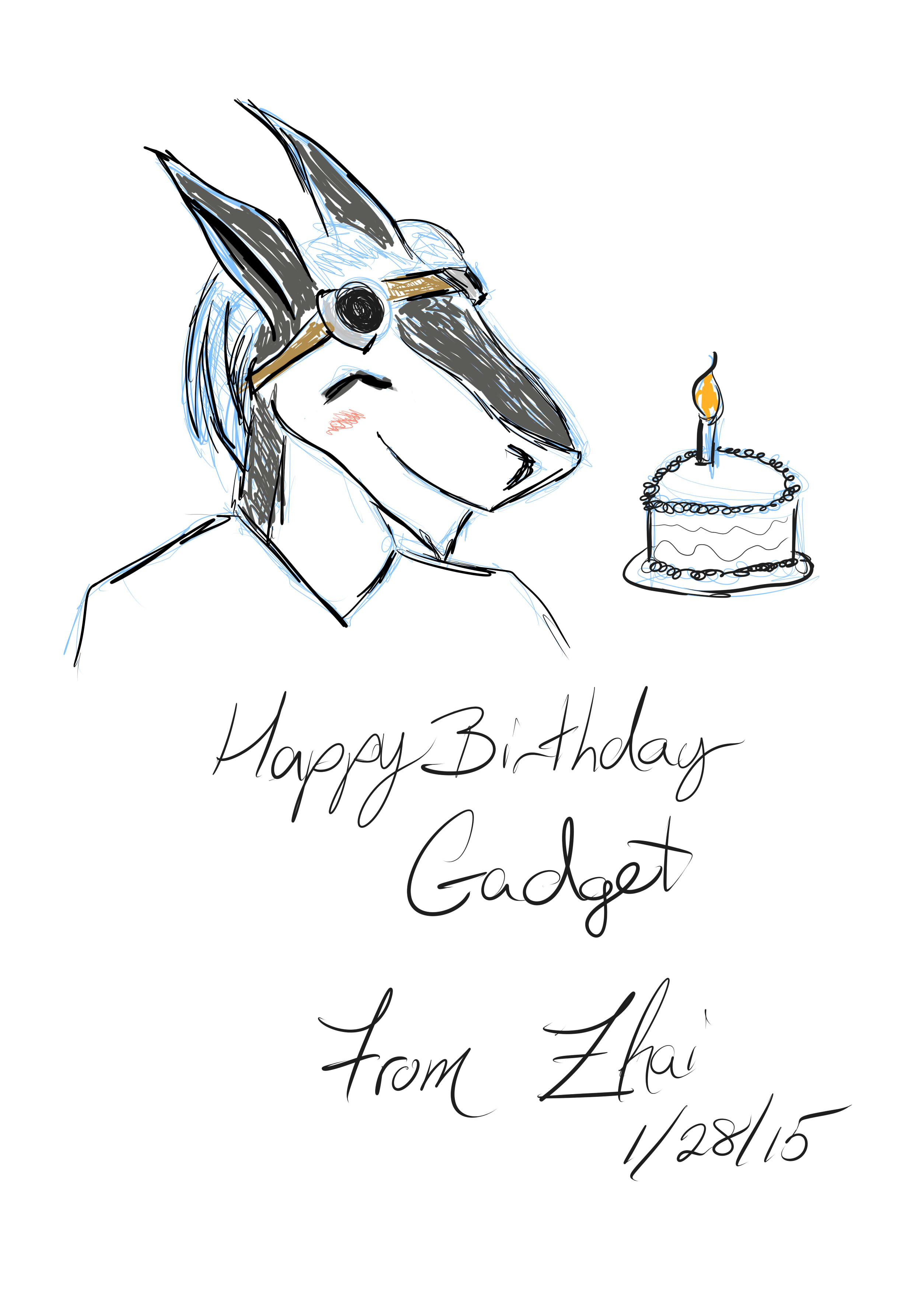 2507x3541 Birthday Gift Sketch For A Twitter Friend - Birthday Gift Sketch