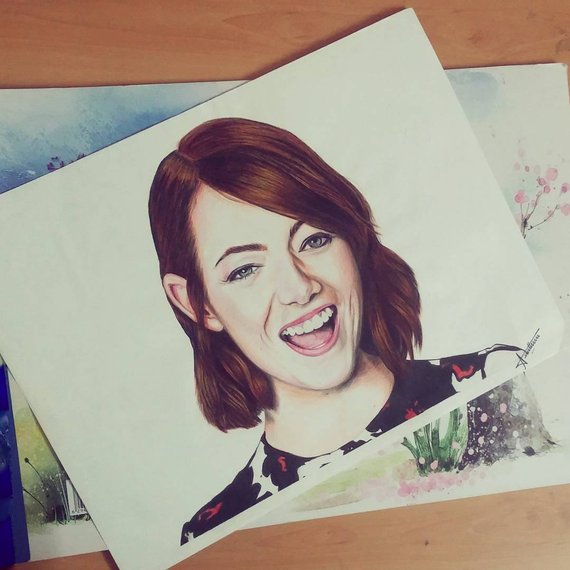 570x570 Custom Portrait Birthday Gift Pencil Color Sketch Photo To Etsy - Birthday Gift Sketch