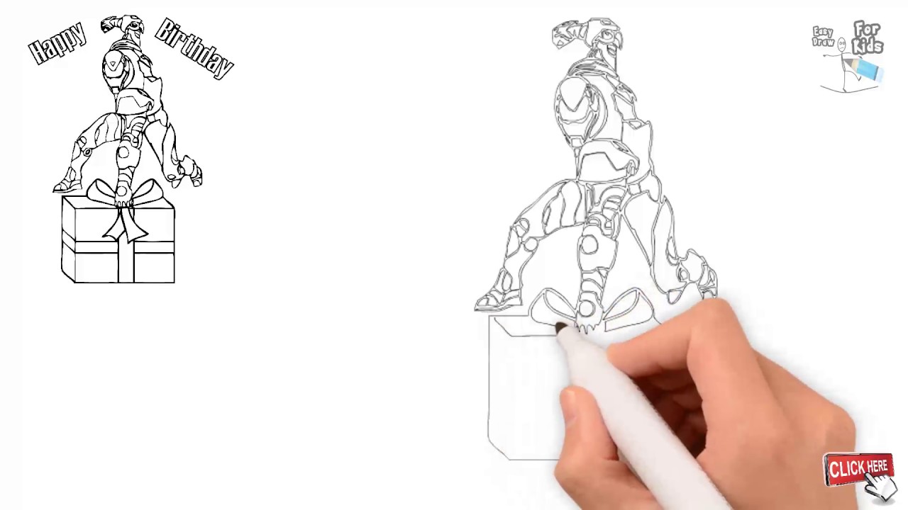 1280x720 Iron Man Birthday Gift Symbol Drawing Tutorial Easy Step By Step - Birthday Gift Sketch
